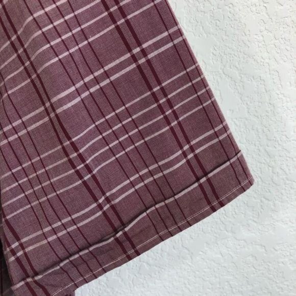 John Varvatos Peace Sign Logo Plaid Button Up Short - Picture 4 of 6